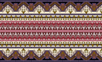 Textile digital design motifs patterns ikat rugs paisley traditional Thai border front back and...