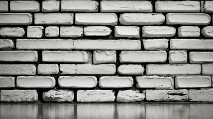 White brick wall with reflective surface textured wall