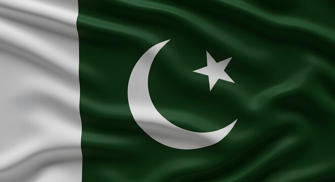 Pakistan flag waving