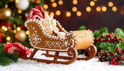 Festive gingerbread sleigh