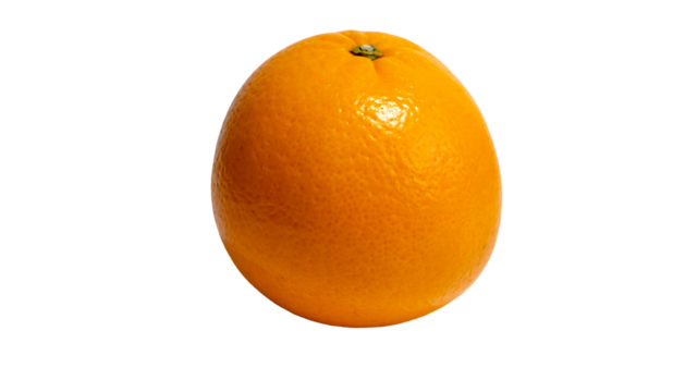 A single ripe orange fruit isolated on a white background.