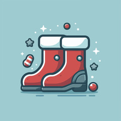 santa claus shoe vector illustration