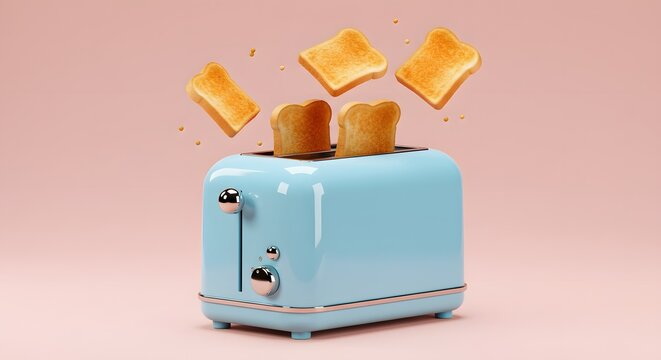 Toast slices ejected from toaster
