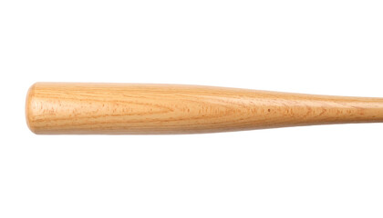 Closeup of a Wooden Baseball Bat on White.