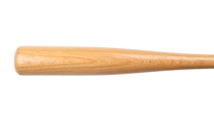 Closeup of a Wooden Baseball Bat on White.