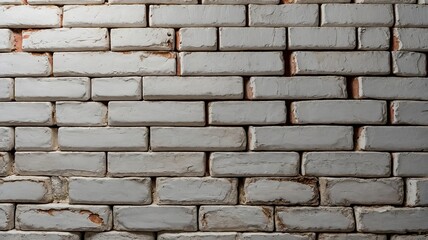 White painted brick wall texture with visible mortar 1
