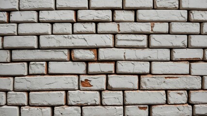 White painted brick wall with aged texture white brick