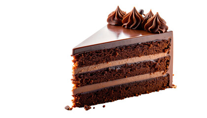 Delicious Slice of Chocolate Cake with Rich Frosting.