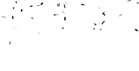 Falling confetti on white background