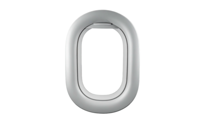 A minimalist, shiny, grey oblong form with a rectangular opening in the middle