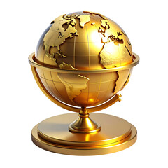 Shining Golden World Globe on Elegant Black Background: Symbol of Global Business, Success, International Travel, and Worldwide Connectivity