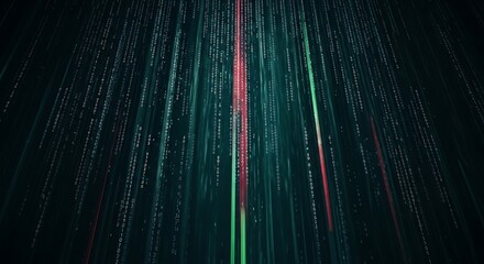 Abstract Digital Data Stream Flowing Through Network.