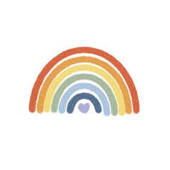 rainbow in the shape of a heart for icon newborn or decoration