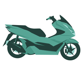 green vintage scooter