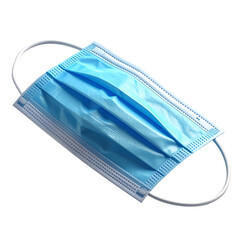 Essential Blue Medical Surgical Face Mask for Virus & Germ Protection. Disposable Healthcare PPE Isolated on Black Background for Health Safety Against COVID-19