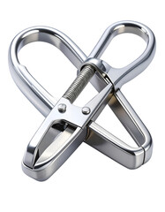 Gleaming Dental Dam Clamp Isolated on Black Background - Essential Dentistry Tool for Professional Oral Health Procedures & Medical Care