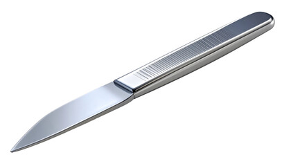 Sleek Metallic Precision Knife Isolated on Black. Modern Craft Tool or Scalpel for Cutting, Detail Work, Art, and Medical Concepts.
