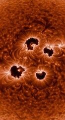 Detailed View of Sunspots on the Solar Surface.