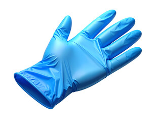 Bright Blue Nitrile or Latex Protective Glove Isolated on Black Background - Medical, Safety & Industrial Use