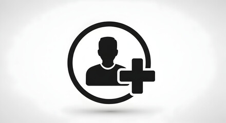 Fototapeta premium Simple icon representing adding a new user or profile to a system.