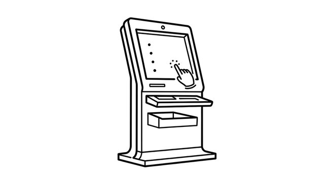 Interactive Kiosk with Touchscreen Interface for Information and Transactions.