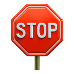 Obraz premium Red Octagonal Stop Sign with White Border and Text on Black Background graphic design