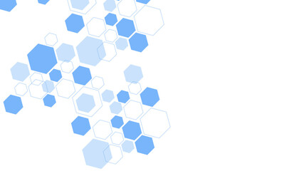 Abstract blue hexagon shape for frame illustration design