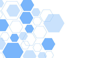 Abstract blue hexagon shape for frame illustration design
