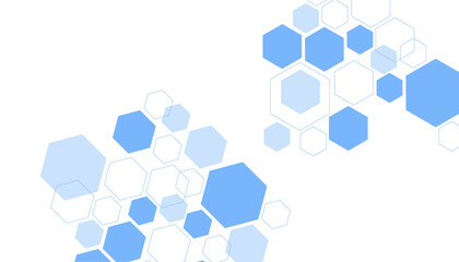 Abstract blue hexagon shape for frame illustration design
