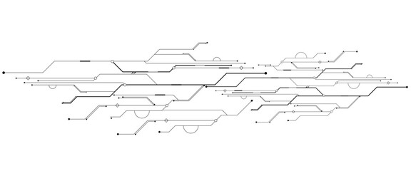 Vectors White Abstract geometric dots and lines connection circuit concept. Hi tech digital connects, communication, High technology concept.
