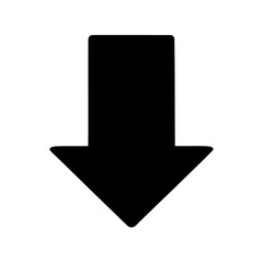 A large black arrow pointing directly downward on a white background