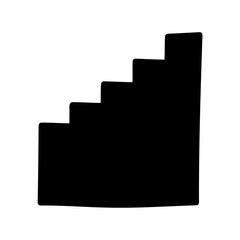 Black and white staircase graphic in basic silhouette with simple lines