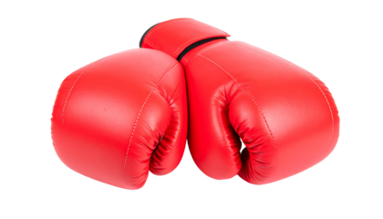 Pair of Red Boxing Gloves Isolated on White Background 2.