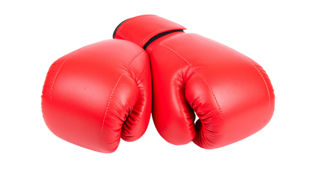 Pair of Red Boxing Gloves Isolated on White Background 2.