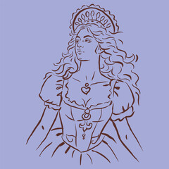 illustration of an ancient Greek goddess vector for card decoration illustration