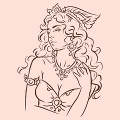 angel with ornaments vector for illustration card decoration