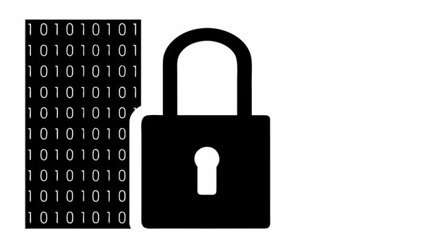 Secure your data with this modern digital lock and binary code concept, representing cybersecurity and protection