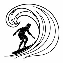 surfer silhouette vector
