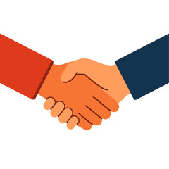 Handshake between two businessmen, Modern handshake vector illustration symbolizing agreement and partnership. Stylized illustration of two male hands shaking in a minimalist modern design
