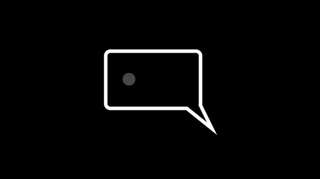 Message dod icon animated With message box icon animated on a background.