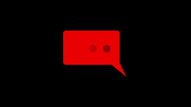 Message dod icon With message box icon animated on a background.