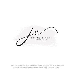 JE initial signature handwriting template logo