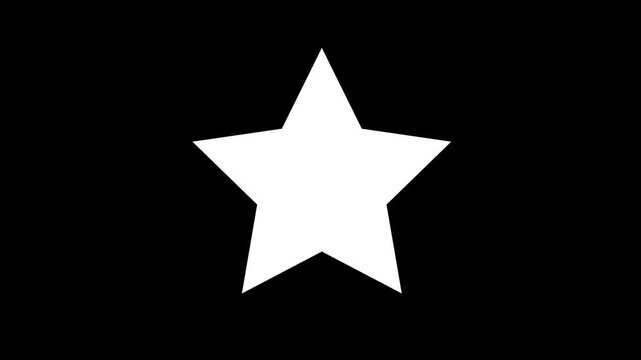 Simple white Star icon animation on a black background.