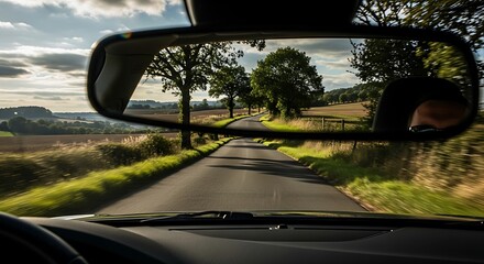 Road Trip Reflection - A Journey Through the Rearview Mirror.