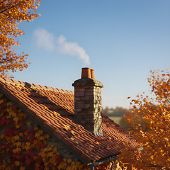 Naklejka premium chimney on roof