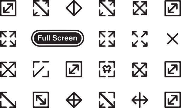 Modern full screen icon set for user interface