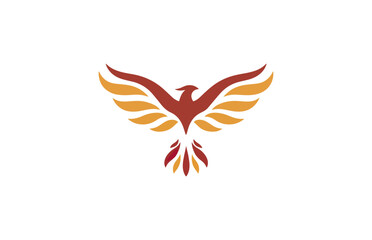 Fototapeta premium Stylized phoenix bird icon vector illustration