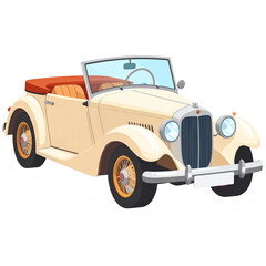 Convertible Car Icon Isolated on White Background