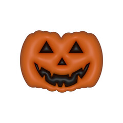 3D inflatable jack o lantern pumpkin dark and orange color.