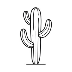 Obraz premium One line drawing of cactus line art vecto